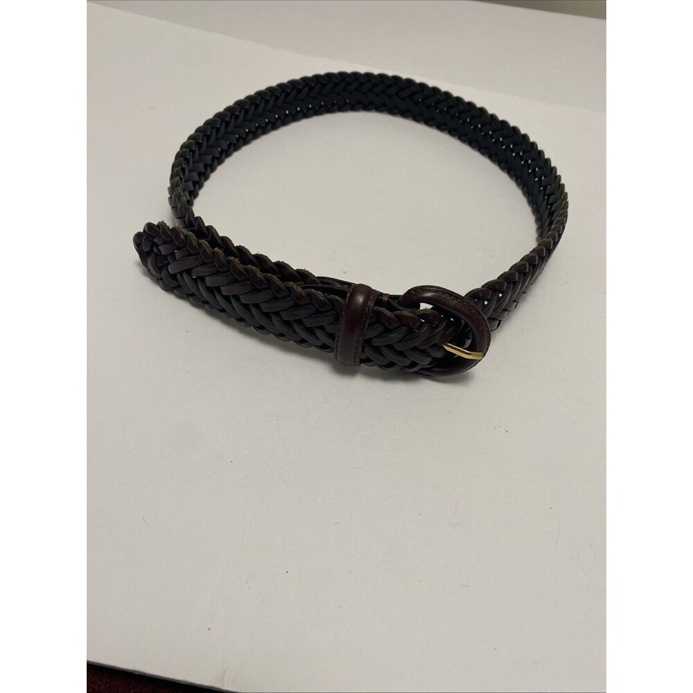 Brown Argentine Leather Braided Women's Belt 34